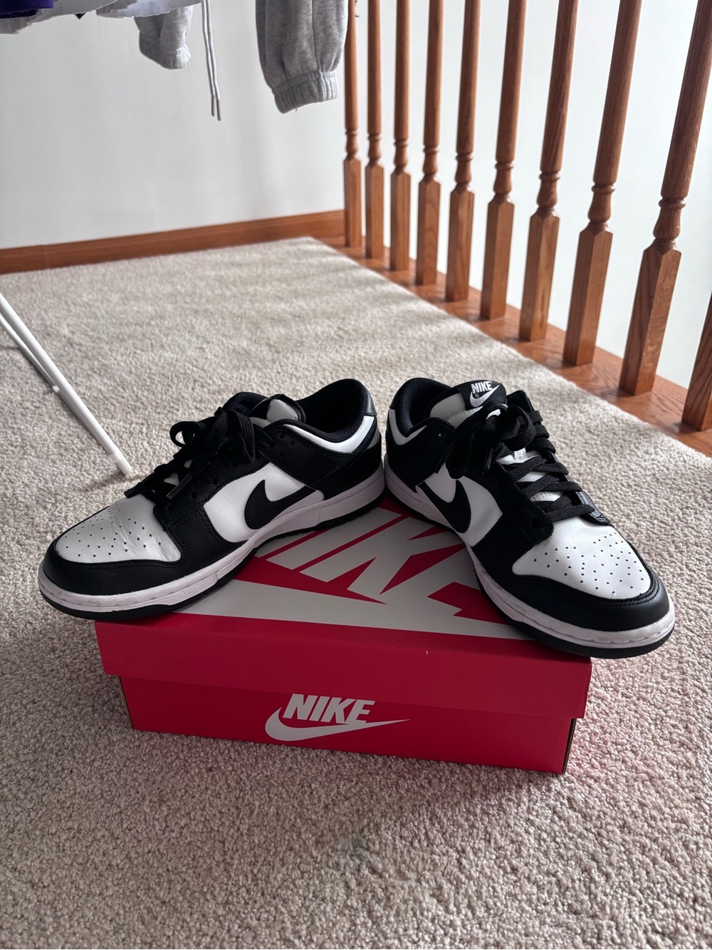 Nike Womens Black and White Low-Top Dunks Sneakers